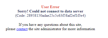 Lỗi kết nối tới cơ sở dữ liệu